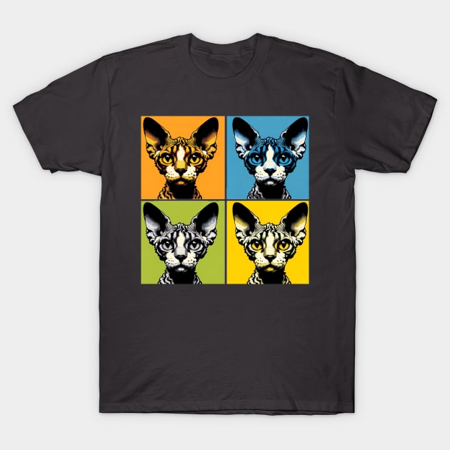 Devon Rex Pop Art - Cat Lovers T-Shirt by PawPopArt